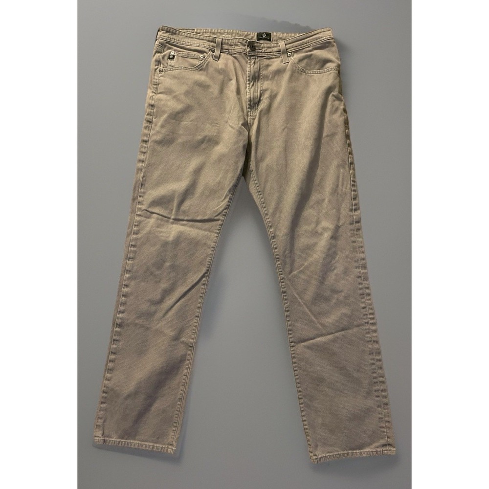Adriano Goldschmied Pants Trousers Straight Leg Stretch Gray Logo 36x32 JBHS